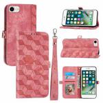For iPhone SE 2022 / SE 2020 / 7 / 8 Spider Printed Leather Phone Case(Pink)