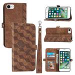 For iPhone SE 2022 / SE 2020 / 7 / 8 Spider Printed Leather Phone Case(Brown)