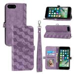 For iPhone 8 Plus / 7 Plus Spider Printed Leather Phone Case(Purple)