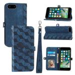 For iPhone 8 Plus / 7 Plus Spider Printed Leather Phone Case(Blue)