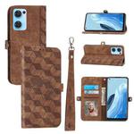 For OPPO Reno7 Spider Printed Leather Phone Case(Brown)