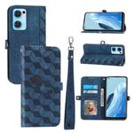 For OPPO Reno7 A Japan Spider Printed Leather Phone Case(Blue)