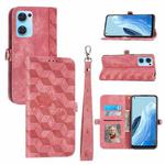 For OPPO Reno7 SE Spider Printed Leather Phone Case(Pink)