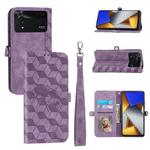 For Xiaomi Poco M4 Pro Spider Printed Leather Phone Case(Purple)