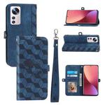 For Xiaomi 12 Spider Printed Leather Phone Case(Blue)