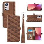 For Xiaomi 12 Lite Spider Printed Leather Phone Case(Brown)