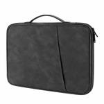For 9.7-11 inch Laptop Portable Sheepskin Texture Leather Bag(Grey)