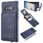 For Galaxy Note 8 Vertical Flip Shockproof Leather Protective Case with Short Rope, Support Card Slots & Bracket & Photo Holder & Wallet Function(Blue)