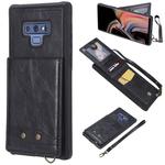 For Galaxy Note 9 Vertical Flip Shockproof Leather Protective Case with Short Rope, Support Card Slots & Bracket & Photo Holder & Wallet Function(Black)