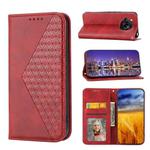 For Sharp Aquos R7 / P7 Cubic Grid Calf Texture Magnetic Closure Leather Phone Case(Red)