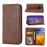 For Sharp Aquos R7 / P7 Cubic Grid Calf Texture Magnetic Closure Leather Phone Case(Brown)