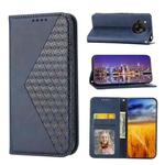 For Sharp Aquos R7 / P7 Cubic Grid Calf Texture Magnetic Closure Leather Phone Case(Blue)