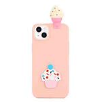 For iPhone 14 3D Silicone Lying Cartoon TPU Phone Case(Ice Cream)