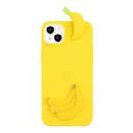 For iPhone 14 3D Silicone Lying Cartoon TPU Phone Case(Banana)