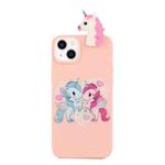 For iPhone 14 Plus Shockproof Cartoon TPU Phone Case(Heart Unicorn)