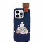 For iPhone 14 Pro Shockproof Cartoon TPU Phone Case(Stacked Cats)