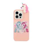 For iPhone 14 Pro Shockproof Cartoon TPU Phone Case(Heart Unicorn)