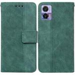 For Motorola Edge 30 Neo / Edge 30 Lite Geometric Embossed Flip Leather Phone Case(Green)