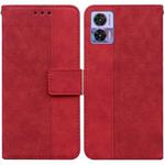 For Motorola Edge 30 Neo / Edge 30 Lite Geometric Embossed Flip Leather Phone Case(Red)