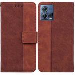 For Motorola Moto S30 Pro 5G / Edge 30 Fusion Geometric Embossed Flip Leather Phone Case(Brown)