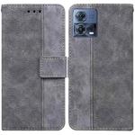 For Motorola Moto S30 Pro 5G / Edge 30 Fusion Geometric Embossed Flip Leather Phone Case(Grey)