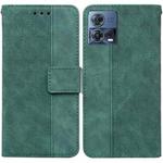 For Motorola Moto S30 Pro 5G / Edge 30 Fusion Geometric Embossed Flip Leather Phone Case(Green)