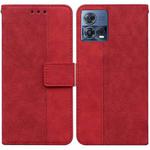 For Motorola Moto S30 Pro 5G / Edge 30 Fusion Geometric Embossed Flip Leather Phone Case(Red)