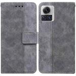 For Motorola Moto X30 Pro 5G / Edge 30 Ultra Geometric Embossed Flip Leather Phone Case(Grey)