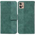 For Motorola Moto G32 Geometric Embossed Flip Leather Phone Case(Green)