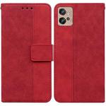 For Motorola Moto G32 Geometric Embossed Flip Leather Phone Case(Red)