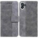 For Nothing Phone 1 Geometric Embossed Flip Leather Phone Case(Grey)