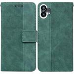 For Nothing Phone 1 Geometric Embossed Flip Leather Phone Case(Green)