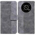 For Honor X9 / X9 5G Geometric Embossed Flip Leather Phone Case(Grey)
