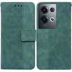 For OPPO Reno8 Pro Geometric Embossed Flip Leather Phone Case(Green)
