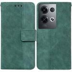 For OPPO Reno8 Pro+ Geometric Embossed Flip Leather Phone Case(Green)