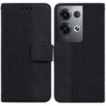 For OPPO Reno8 Pro+ Geometric Embossed Flip Leather Phone Case(Black)