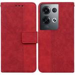 For OPPO Reno8 Pro+ Geometric Embossed Flip Leather Phone Case(Red)