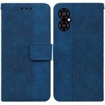 For Xiaomi Poco M4 5G Geometric Embossed Flip Leather Phone Case(Blue)