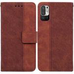 For Xiaomi Redmi Note 11T Pro / 11T Pro+ 5G Geometric Embossed Flip Leather Phone Case(Brown)