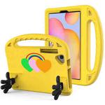 For Samsung Tab S6 Lite Love Small Palm Holder EVA Tablet Case(Yellow)