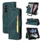 For Samsung Galaxy Z Fold3 BETOPNICE Dual-side Buckle Leather Phone Case(Green)
