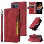 For OPPO Reno8 5G Global BETOPNICE Dual-side Buckle Leather Phone Case(Red)