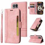For Realme 8i BETOPNICE Dual-side Buckle Leather Phone Case(Pink)