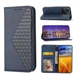 For Xiaomi Redmi 10A Cubic Grid Calf Texture Magnetic Closure Leather Phone Case(Blue)