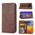 For Google Pixel 7 Pro Cubic Grid Calf Texture Magnetic Closure Leather Phone Case(Brown)