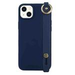 For iPhone 14 Wrist Strap Holder TPU Phone Case(Royal Blue)
