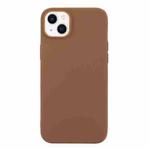 For iPhone 14 Solid Color Frosted Silicone Phone Case(Coffee)