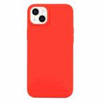 For iPhone 14 Solid Color Frosted Silicone Phone Case(Red)