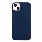 For iPhone 14 Solid Color Frosted Silicone Phone Case(Navy Blue)