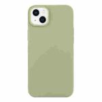 For iPhone 14 Plus Solid Color Frosted Silicone Phone Case(Bean Green)